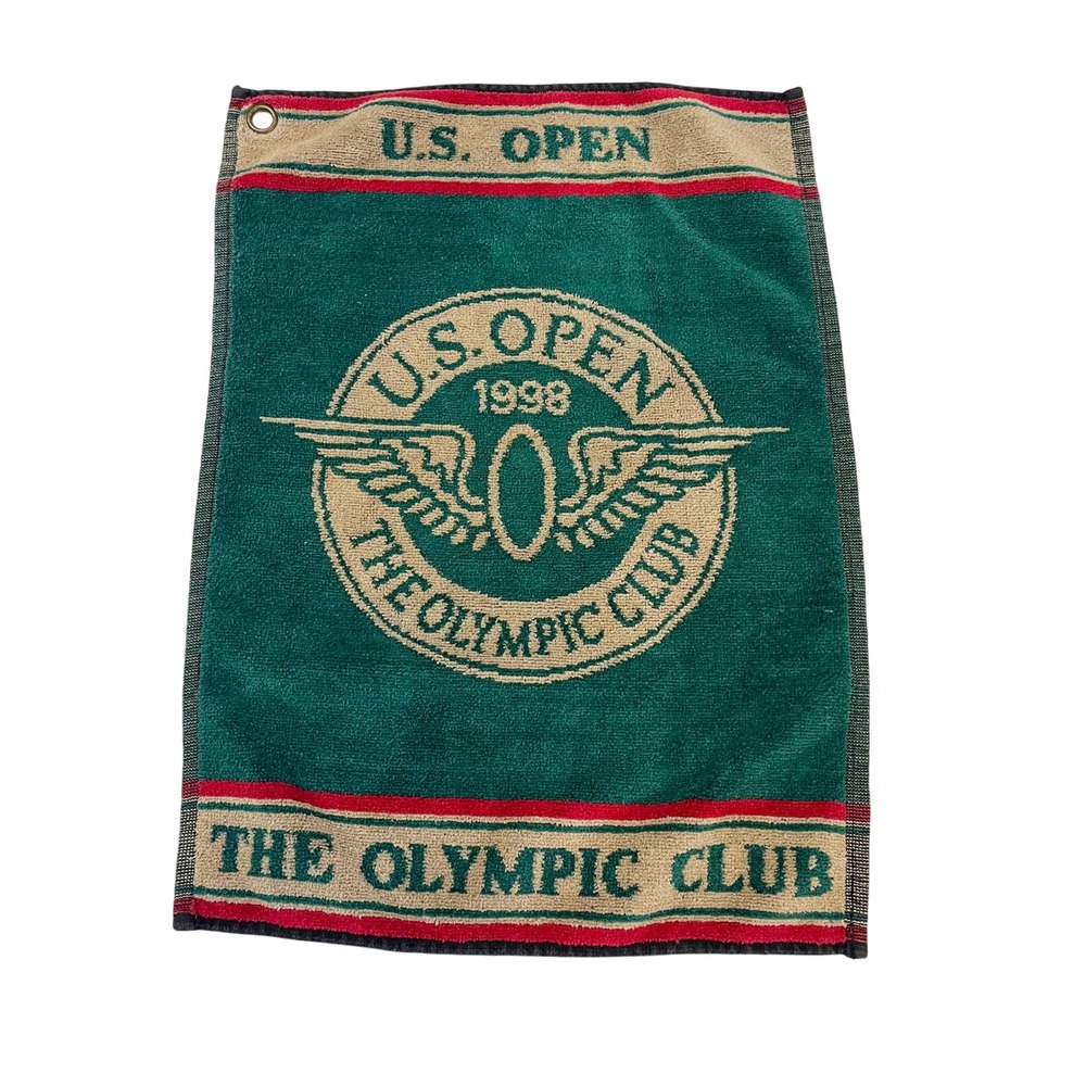 Vintage 1998 US Open Golf Towel The Olympic Club Green Cotton Sir Christopher